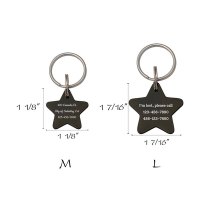 Star Shaped Name and Icon Pet ID Tags