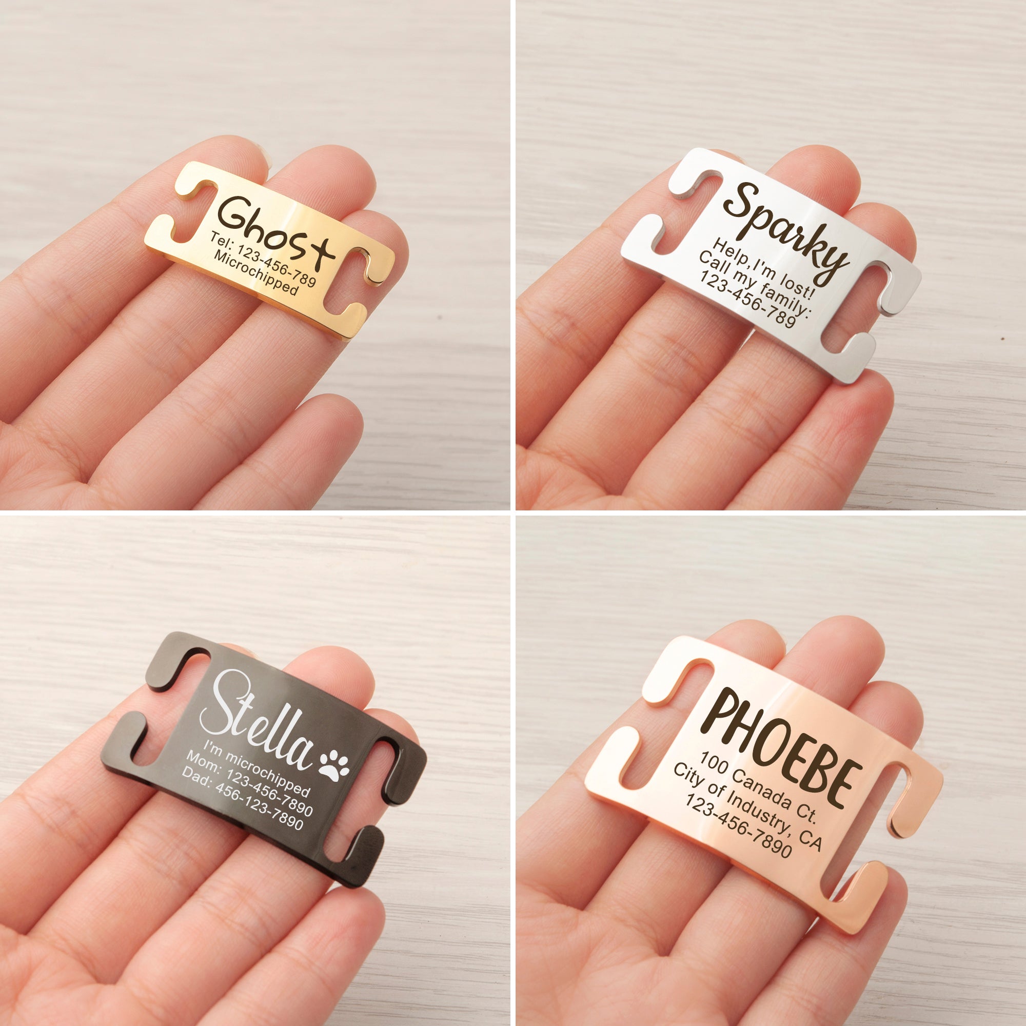 Stainless Steel Silent Slide On Pet Tag