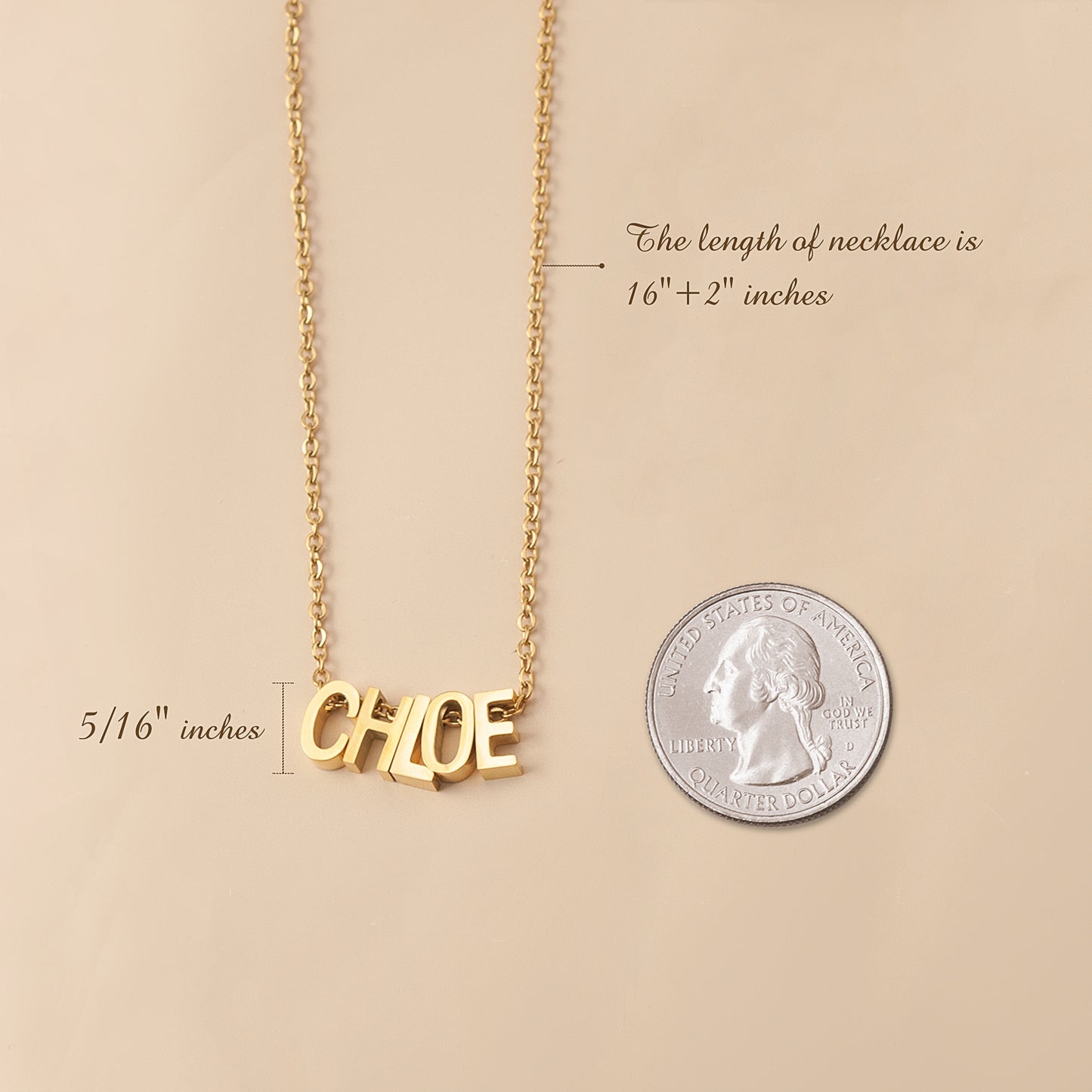 18k Gold Plated Letter Charm Necklace