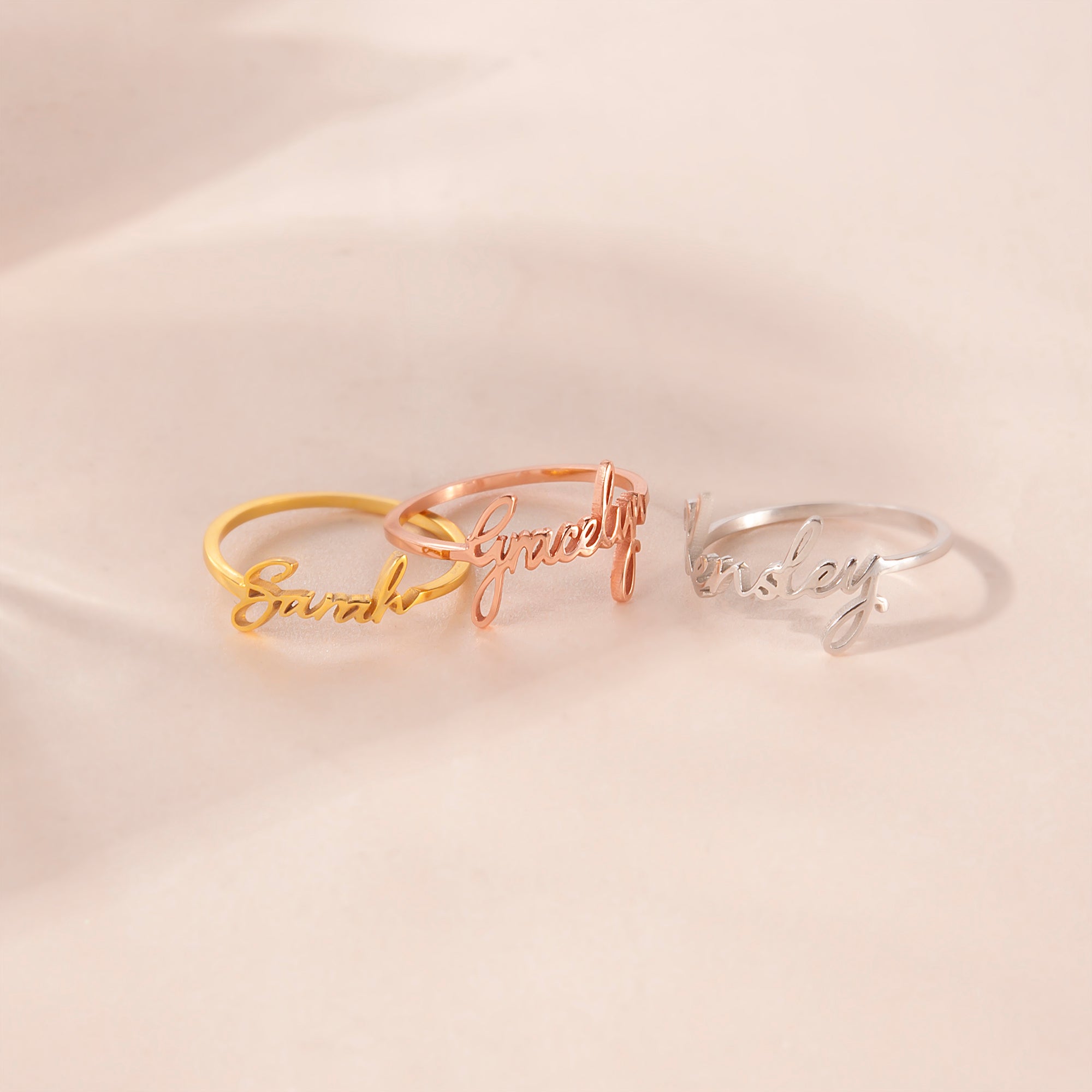 Amazon.com: Yofair Personalized Name Rings Sterling Silver Custom Initial  Rings Customize Mother Rings Christmas Gift for Women Girls: Clothing,  Shoes & Jewelry