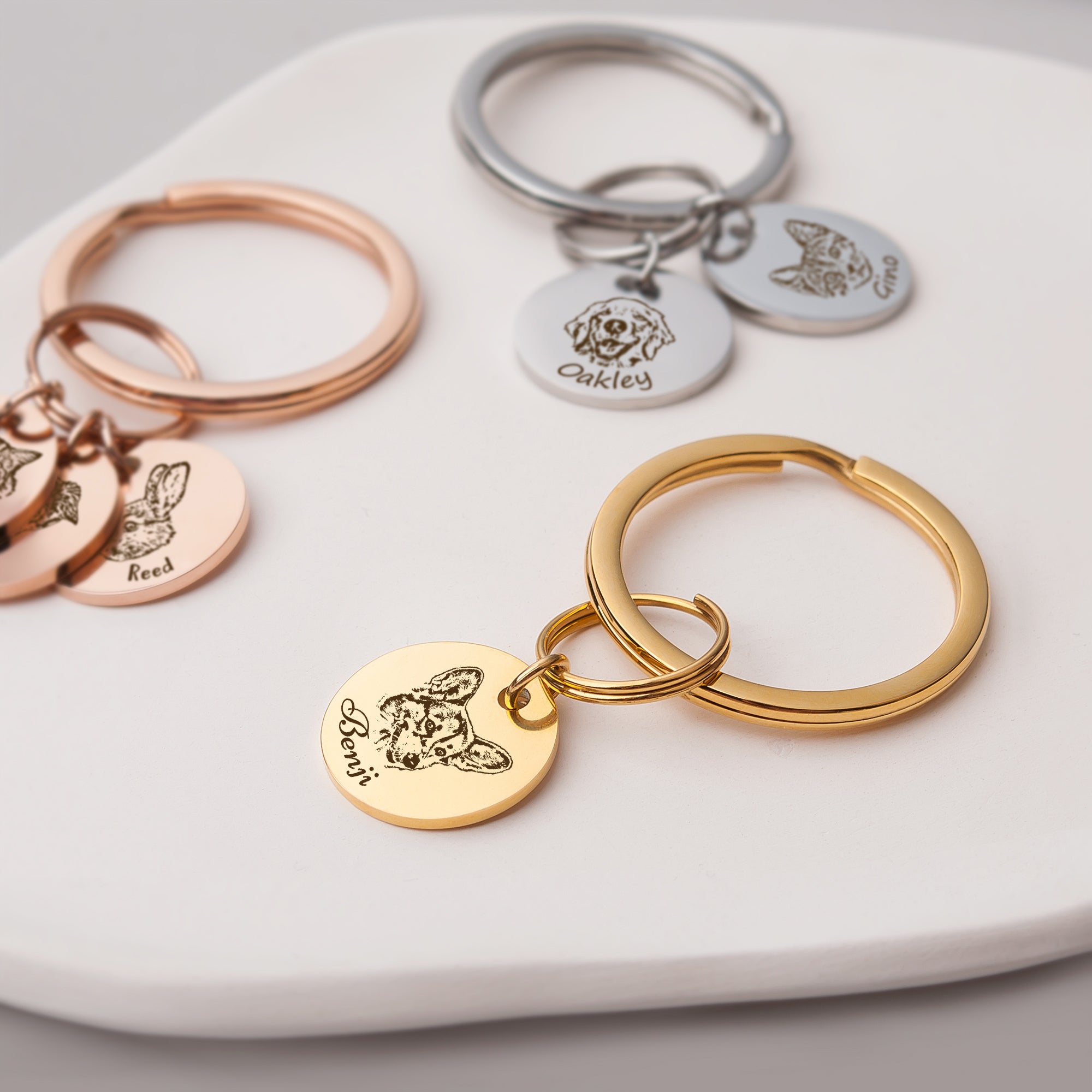 Pet Portrait Memorial Rainbow Bridge Key Chain