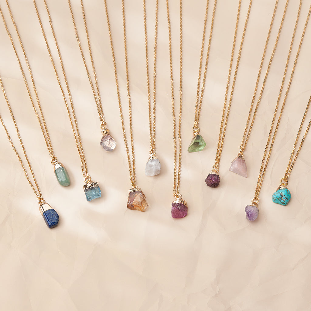 Irregular Shape Raw Birthstone Necklace