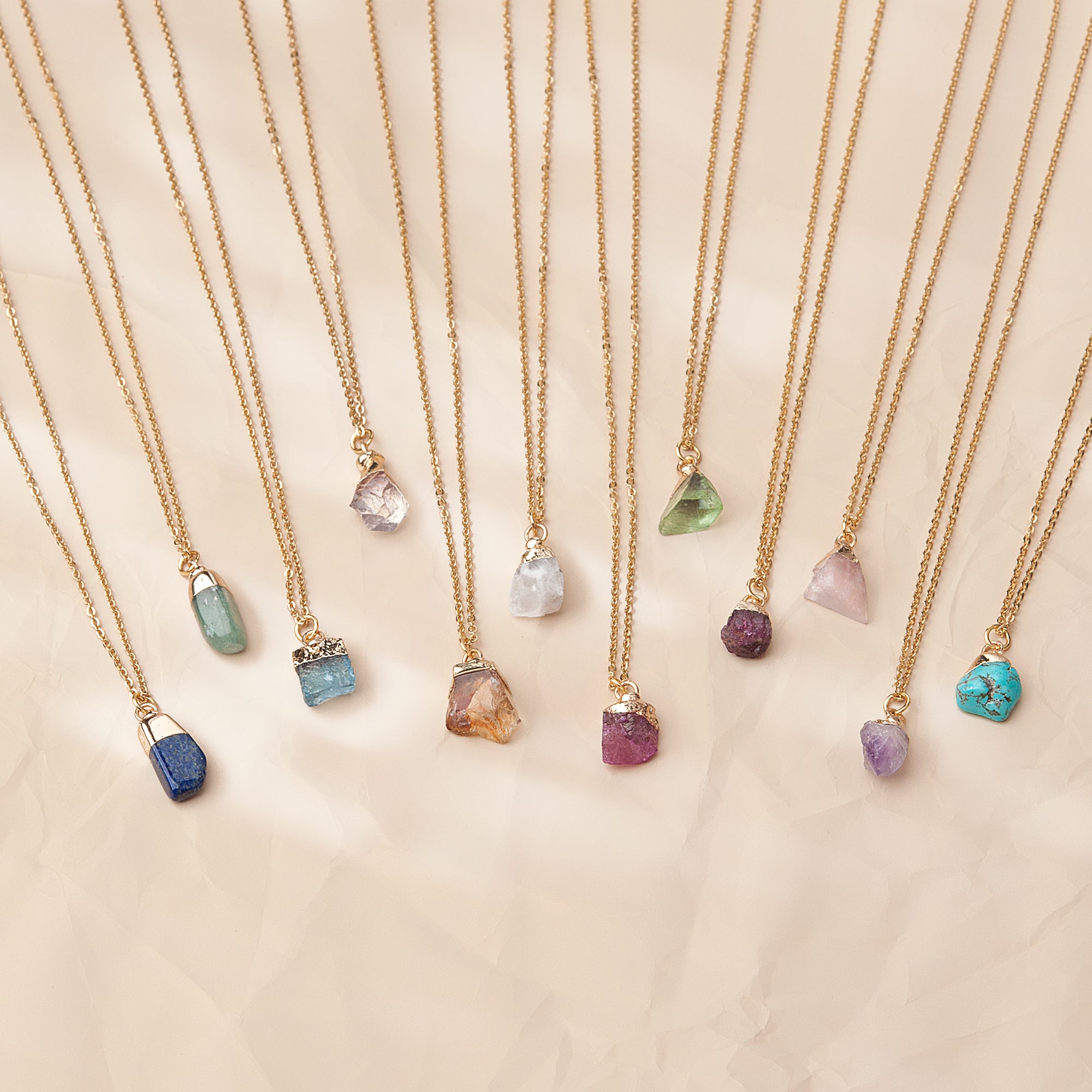 Irregular Shape Raw Birthstone Necklace