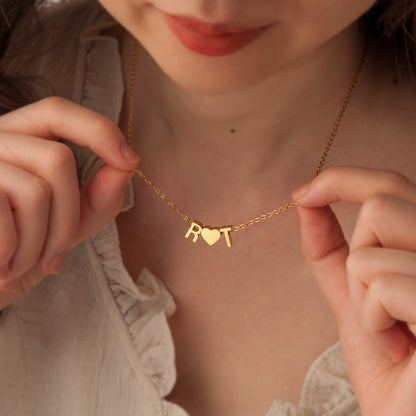 18k Gold Plated Letter Charm Necklace