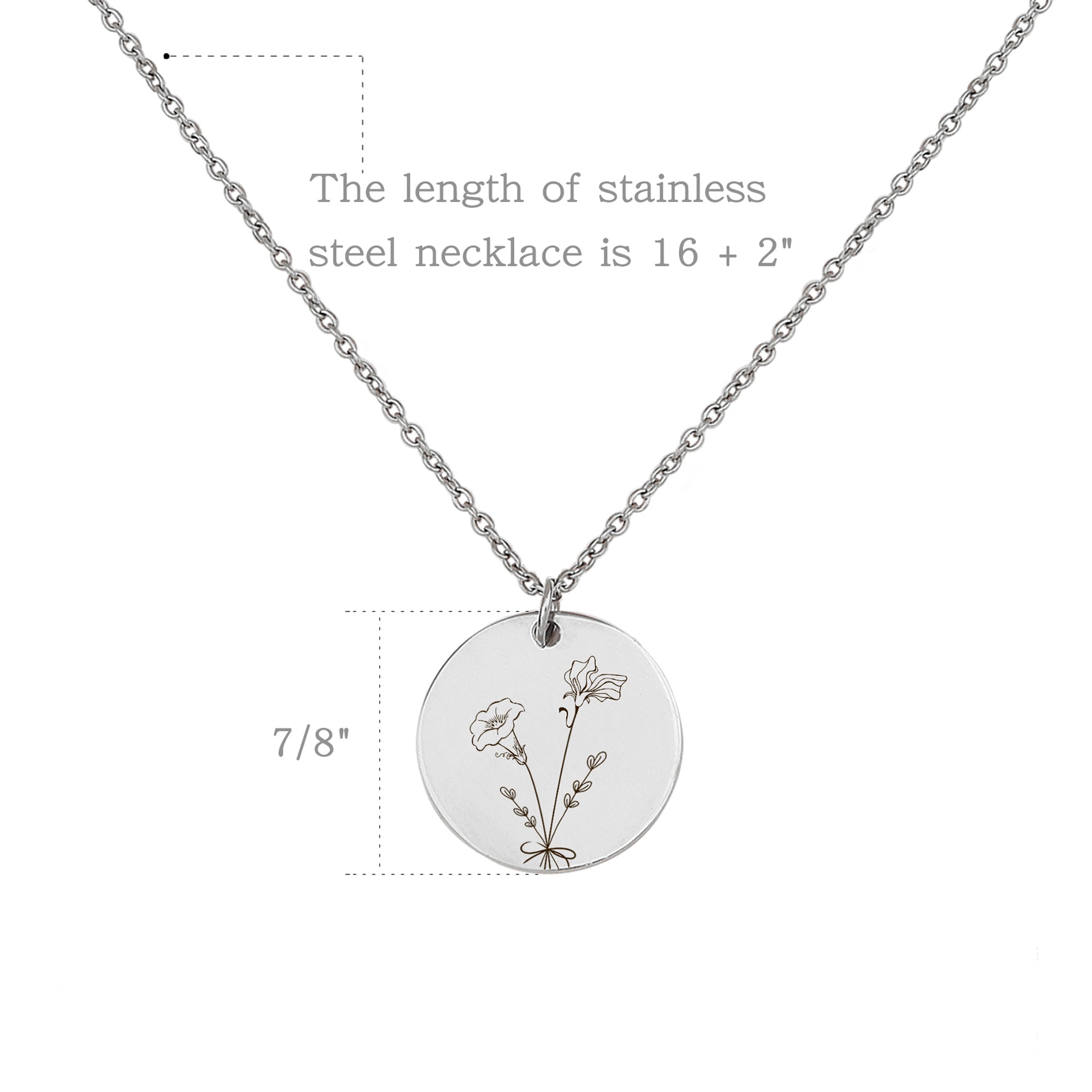 Next Day Shipping Birth Flower Jewelry Birth Month Necklace -  Canada