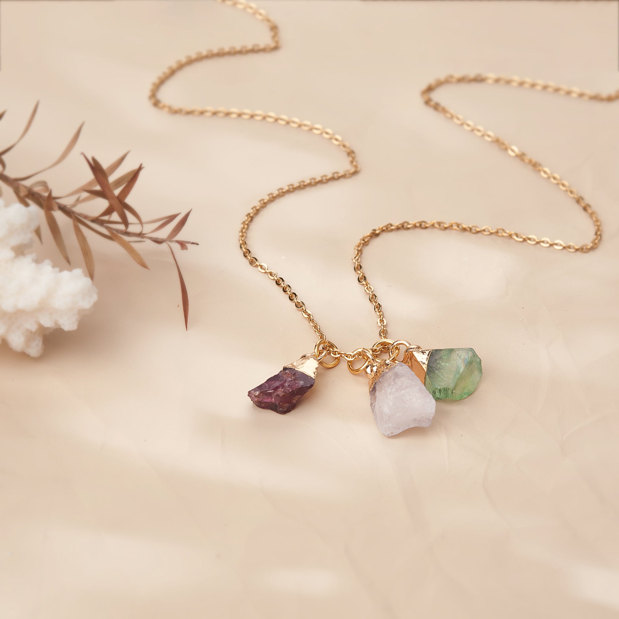 Irregular Shape Raw Birthstone Necklace