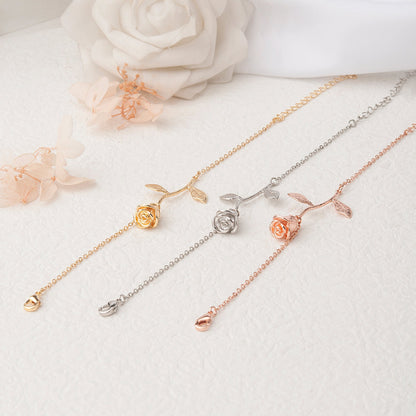 "To An Amazing New Mom" Rose Bracelet, Gift for New Mothers, Card and Necklace Gift Set