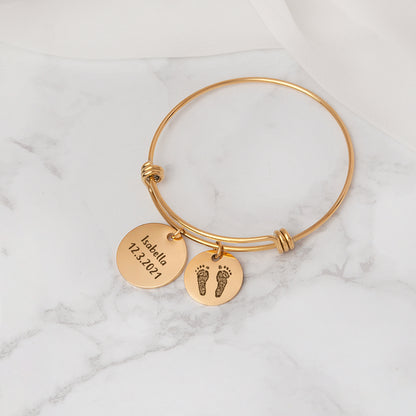 Actual Fingerprint Charm Adjustable Bracelet