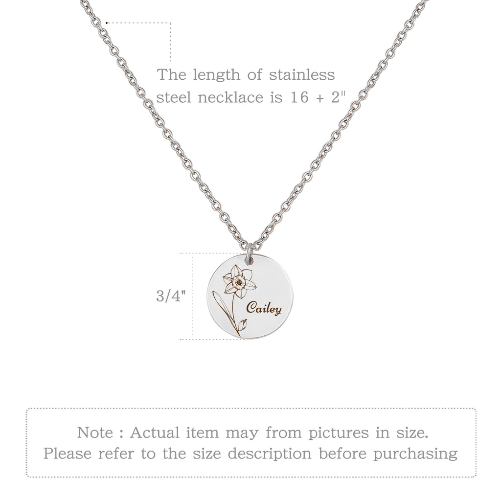 Custom Birth Flower Charm Necklace