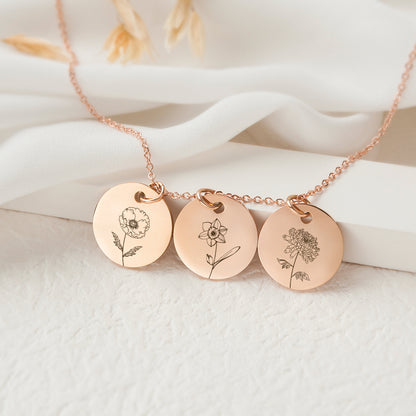 Birth Flower Charm Necklace