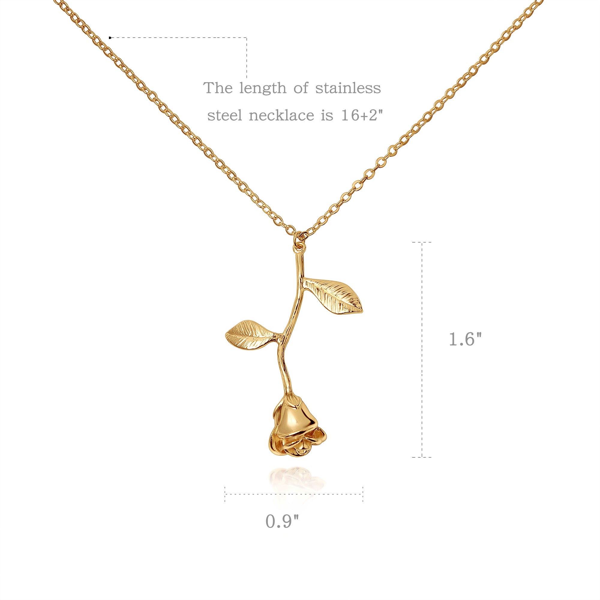 "To my beautiful Mom" Rose Necklace