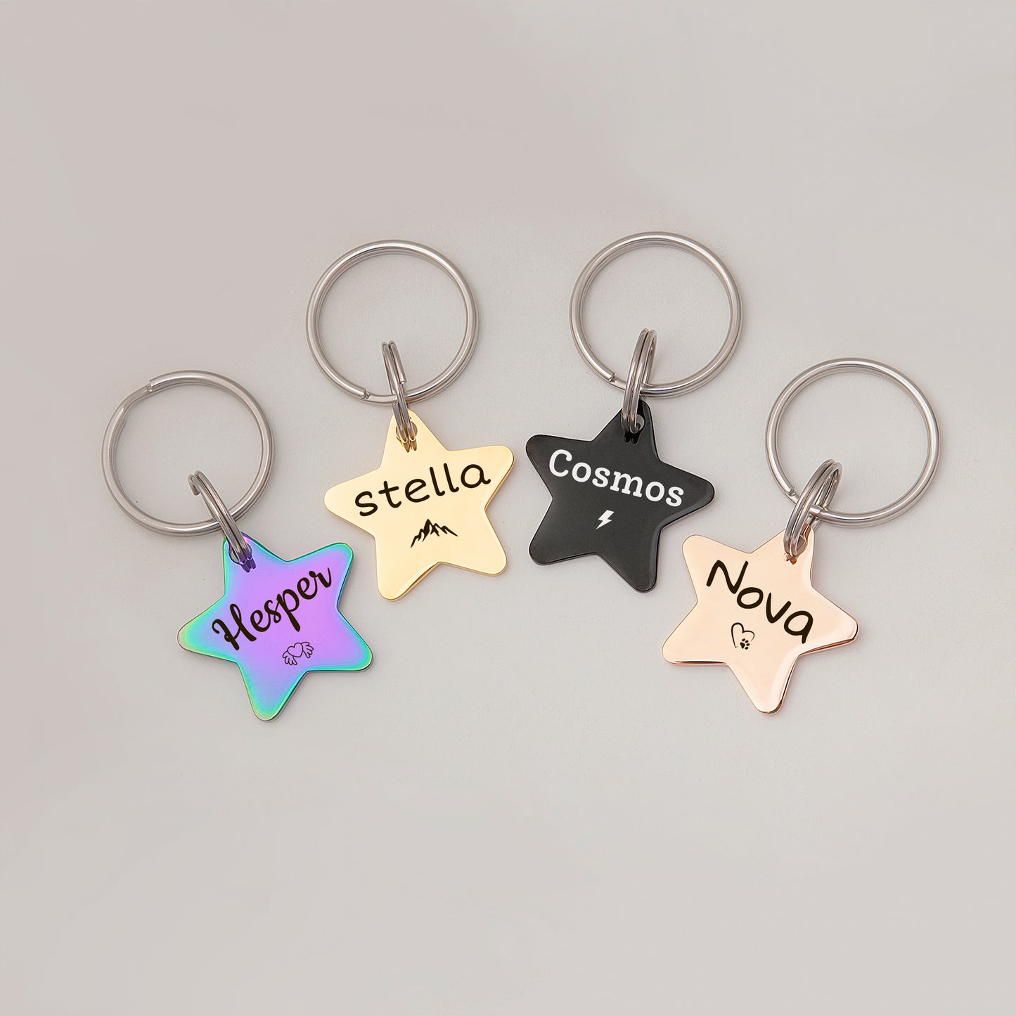 Star Shaped Name and Icon Pet ID Tags