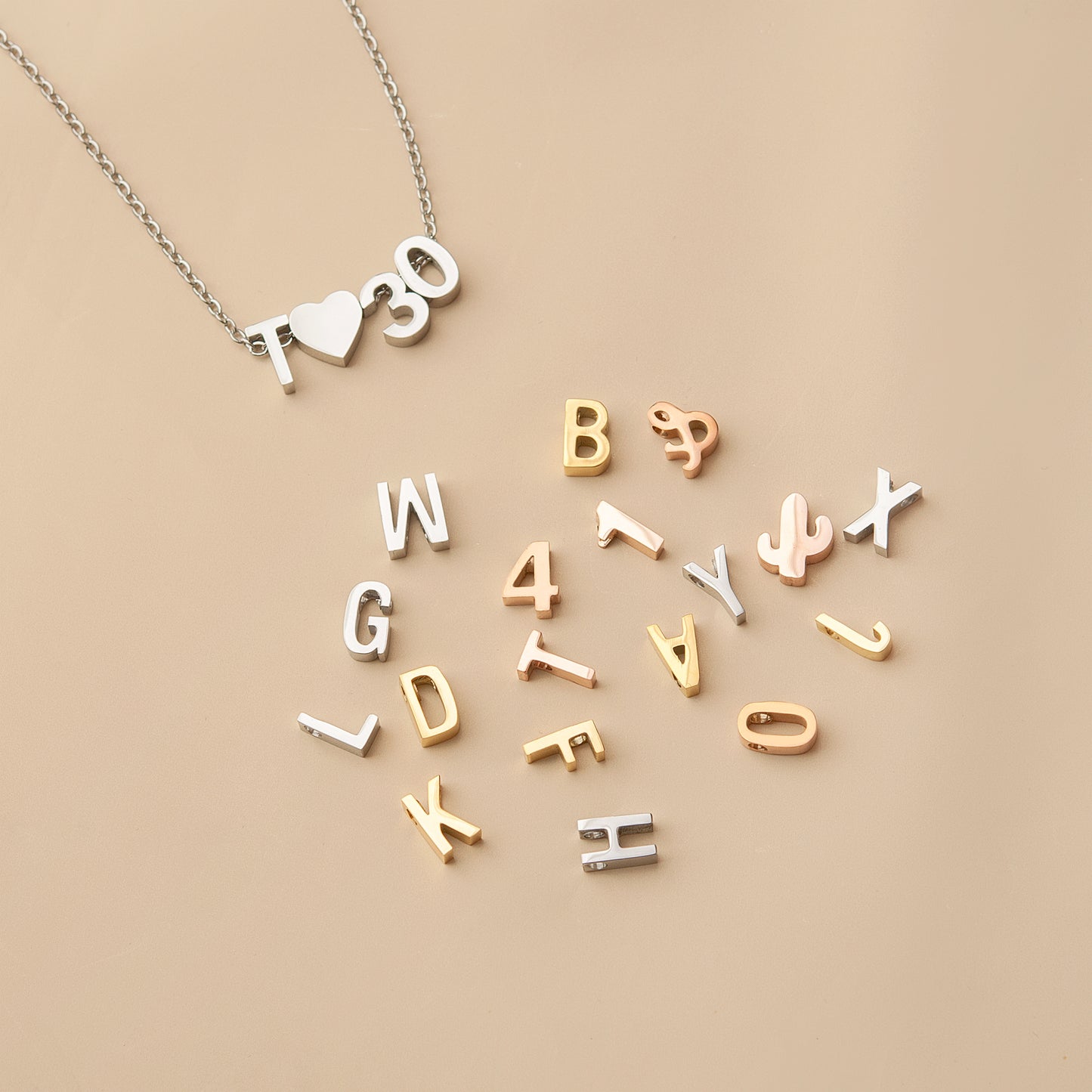 18k Gold Plated Letter Charm Necklace