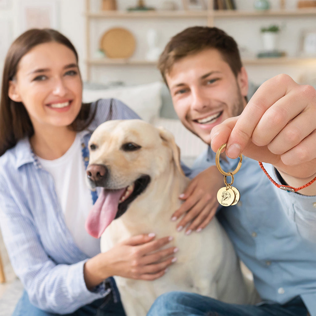 Pet Portrait Memorial Rainbow Bridge Key Chain