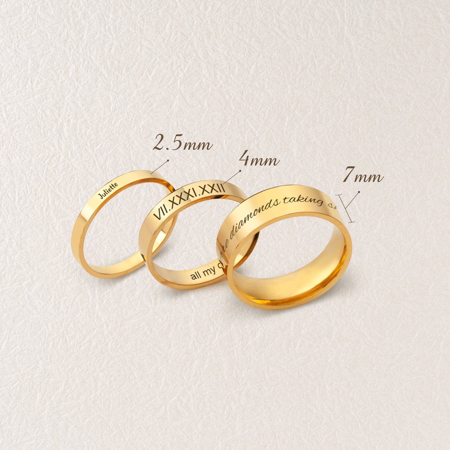 Engraved Dainty Rings