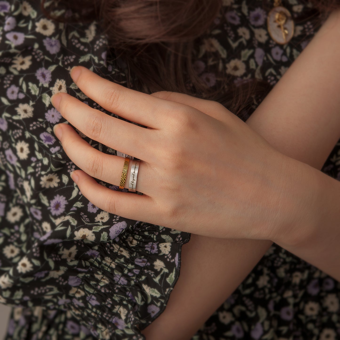 Custom Fingerprint Stainless Steel Rings