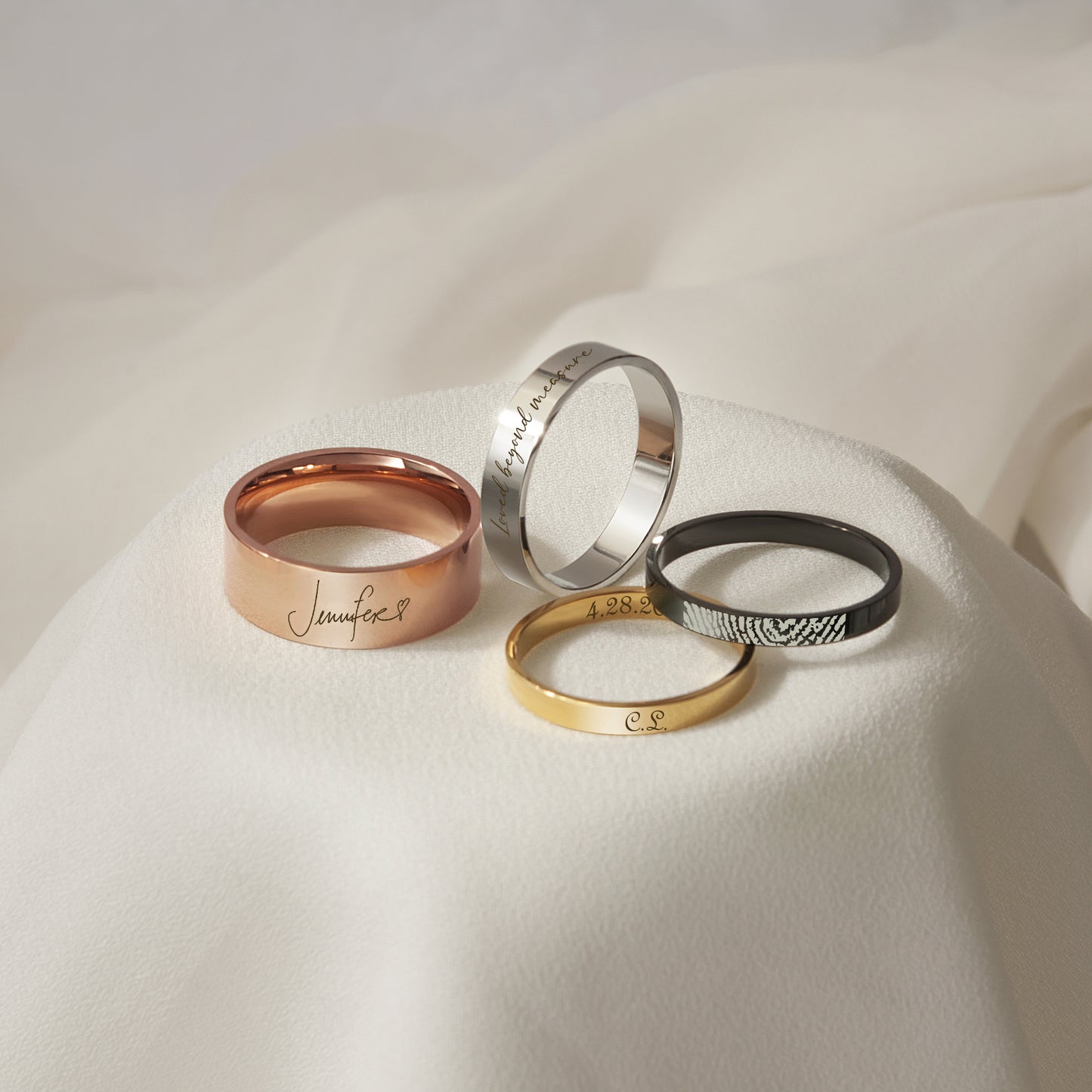 Engraved Dainty Rings