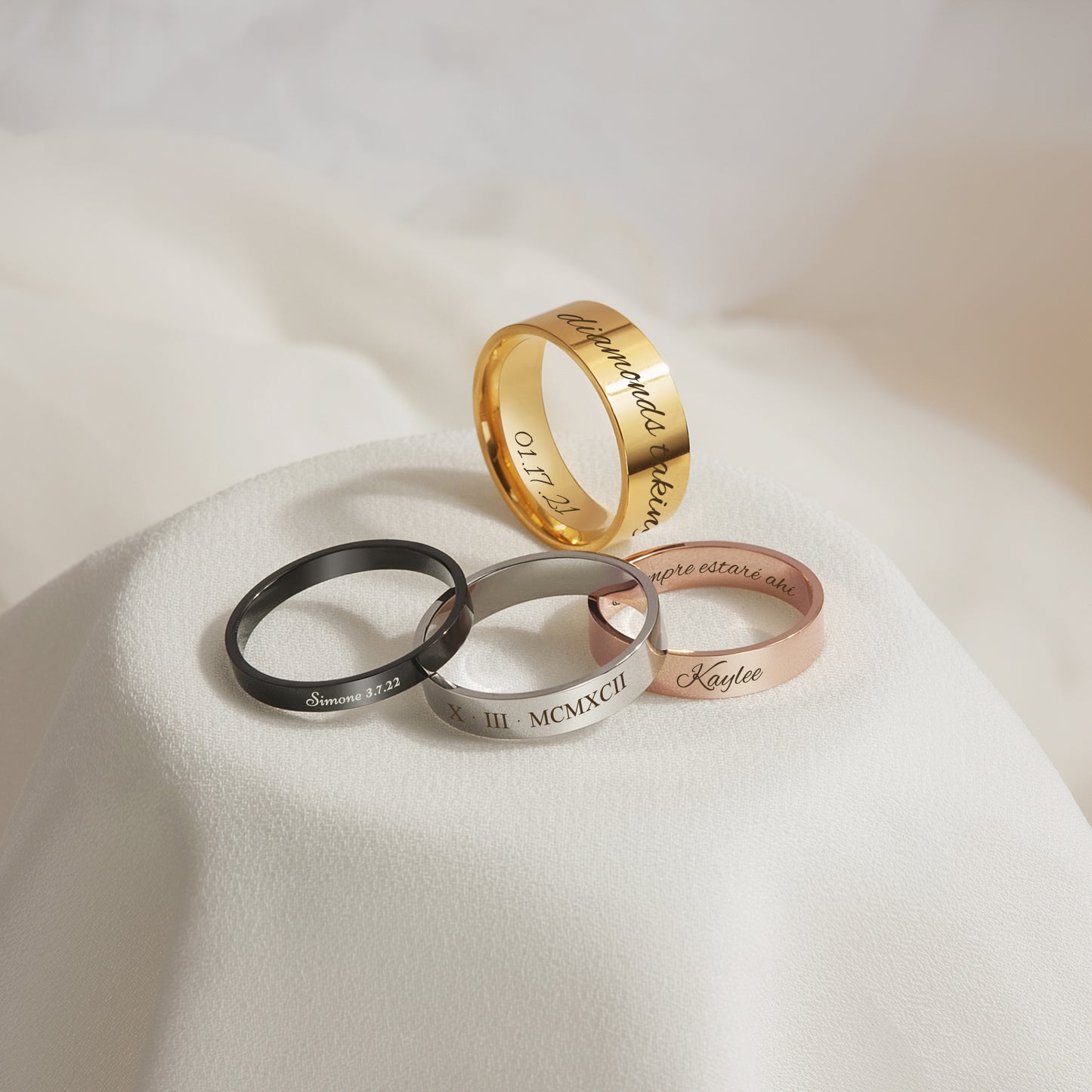 Engraved Dainty Rings