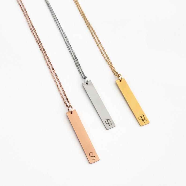 Vertical Bar Name Necklace