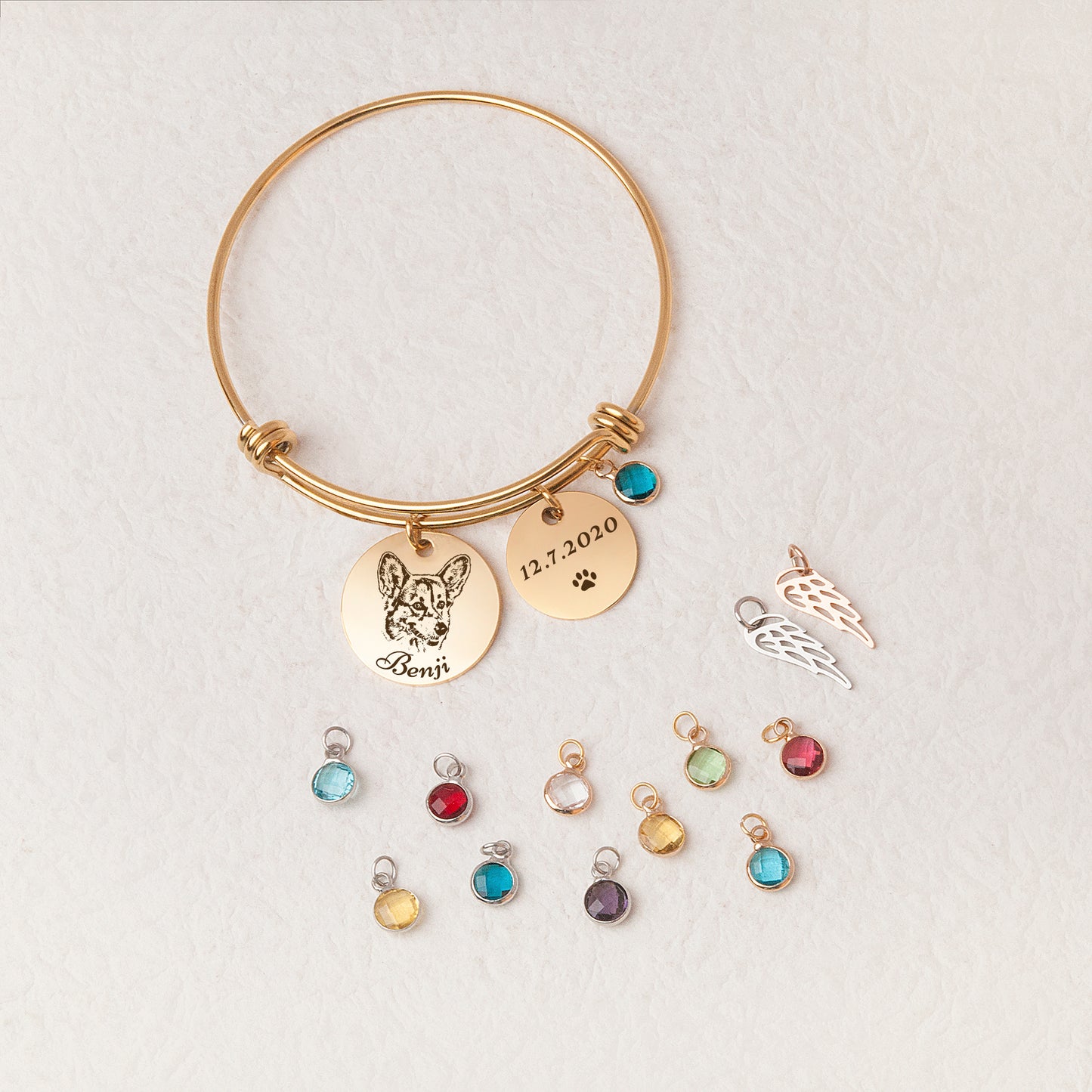 Pet Portrait Charm Adjustable Bracelet