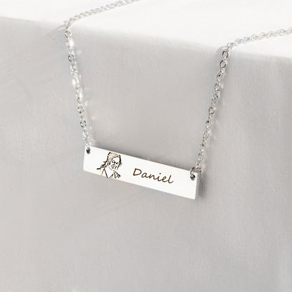 Photo Portrait Bar Necklace