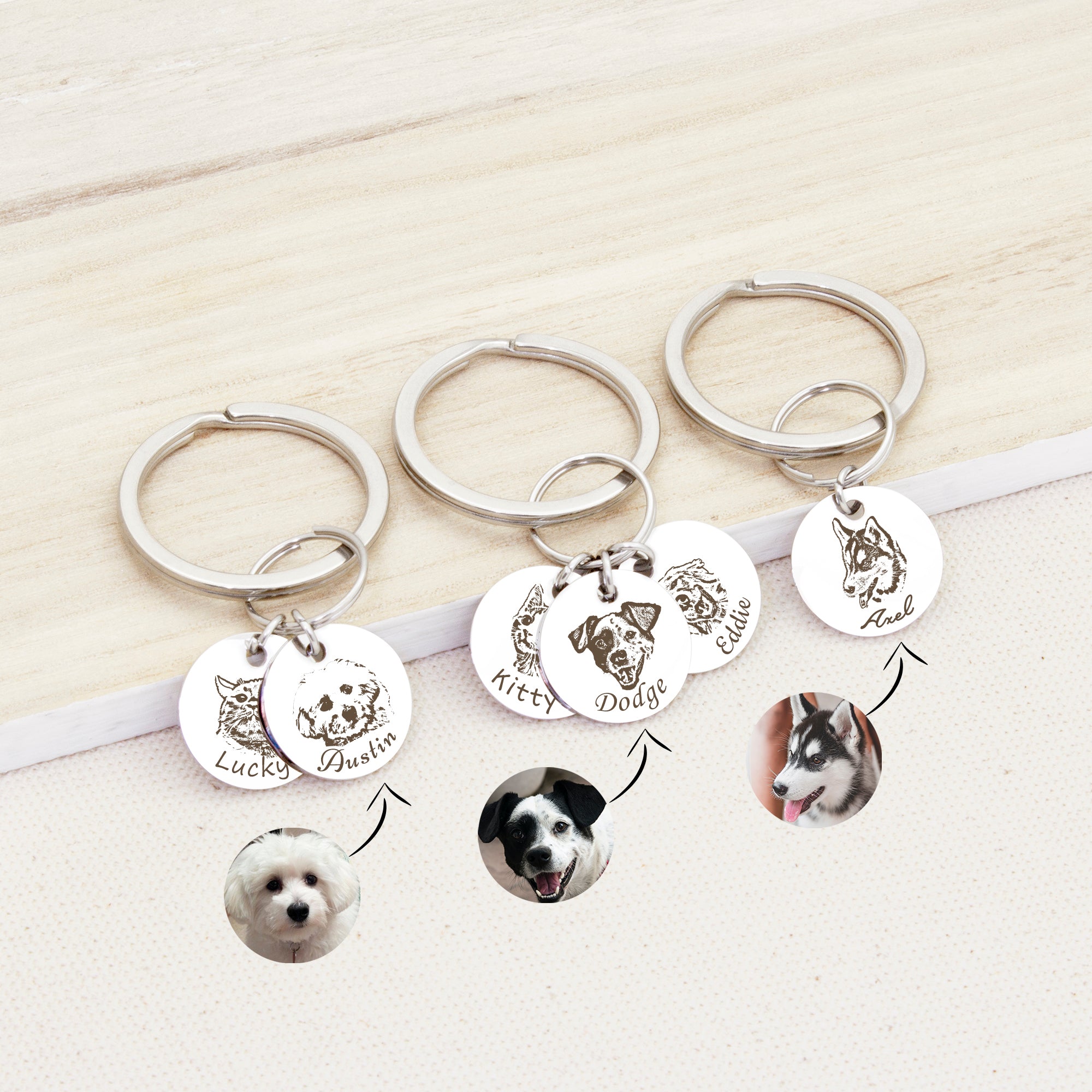 Dog Themed Keychains (Memorial & Paw Print Designs