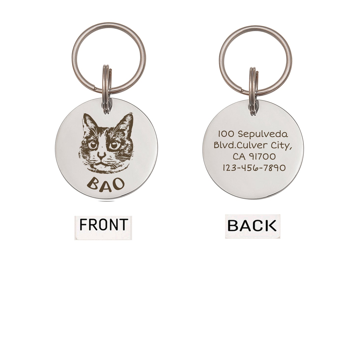 Round Pet Portrait Pet ID Dog Tag