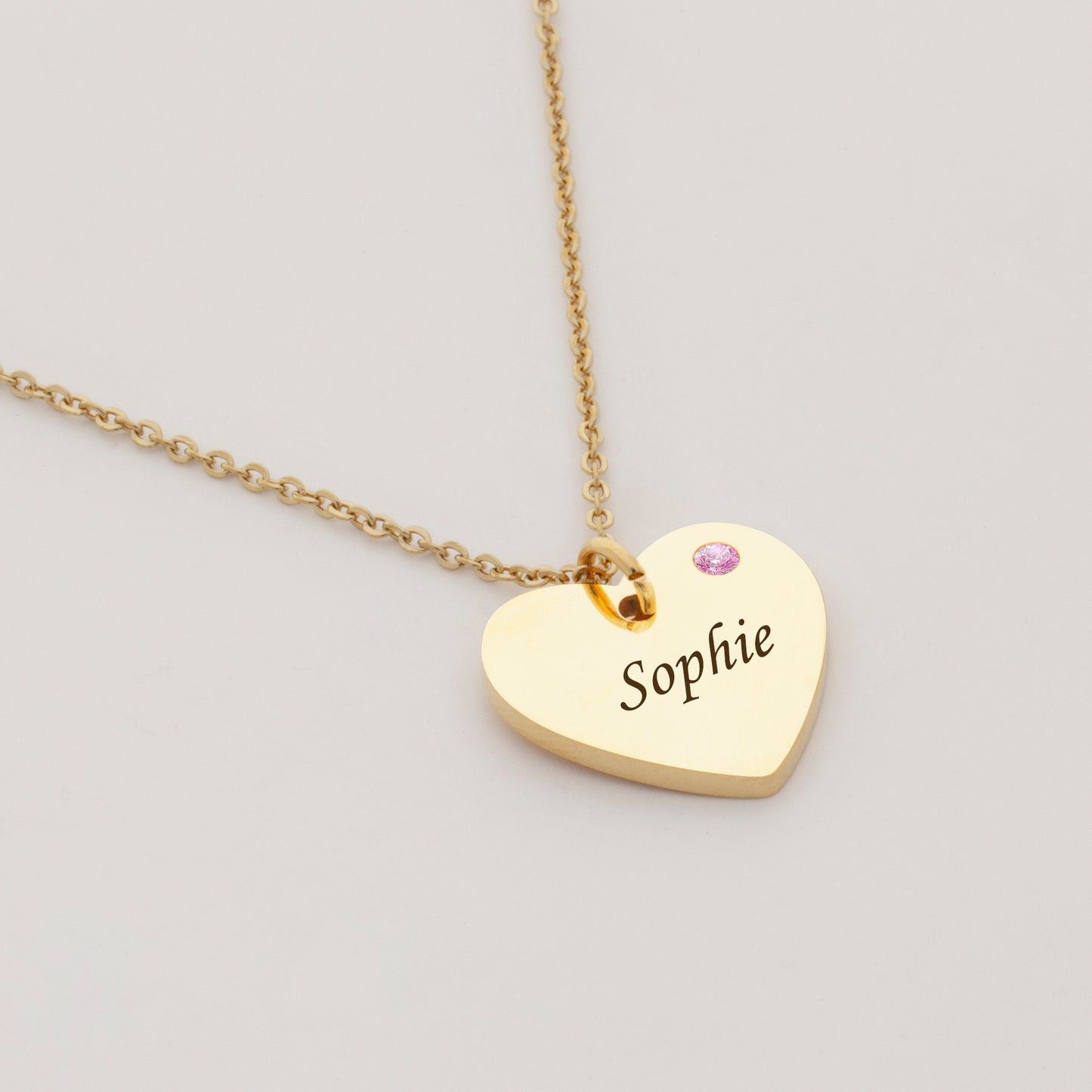 Personalized Birthstone Heart Necklace