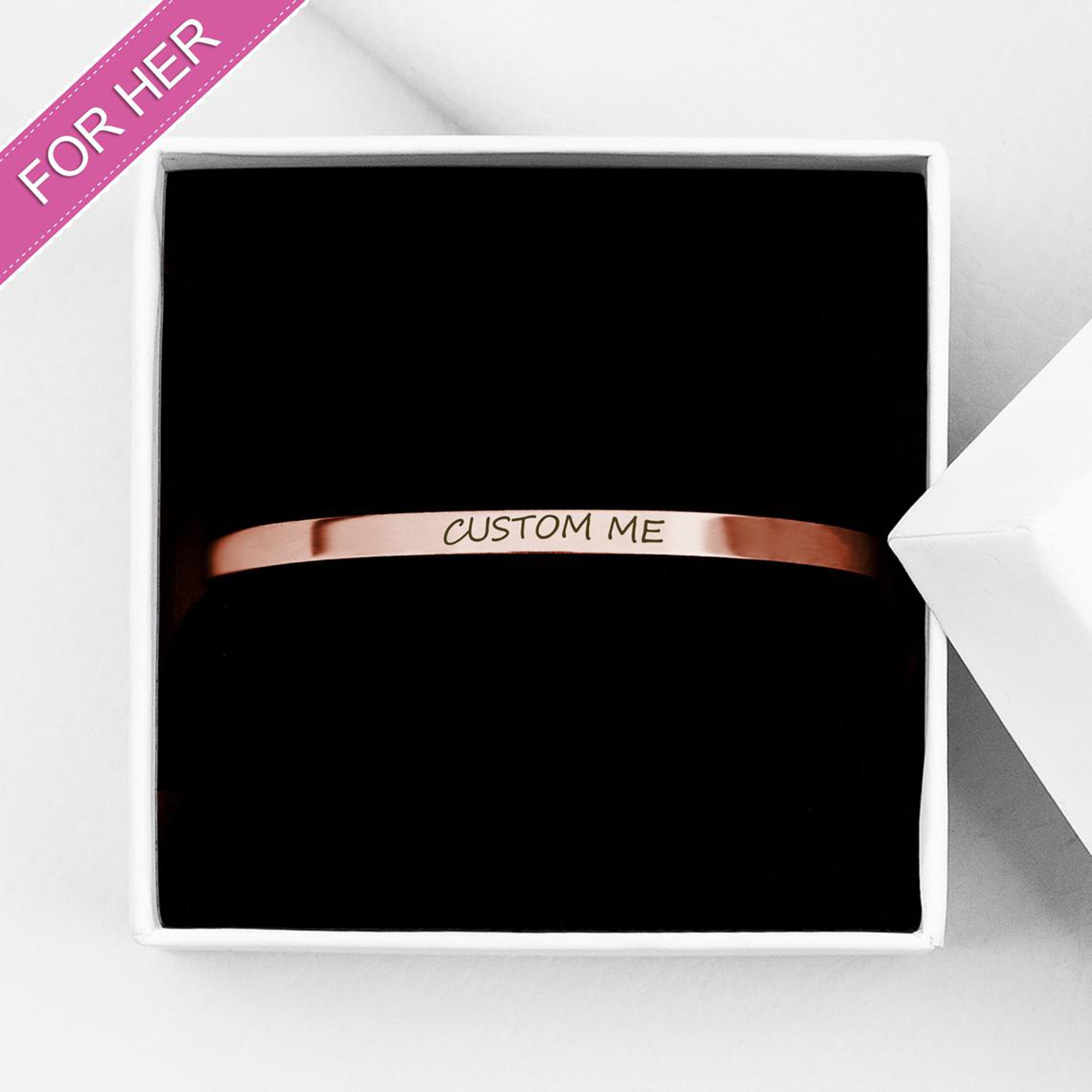 Custom Couples Cuff Bangle Bracelet