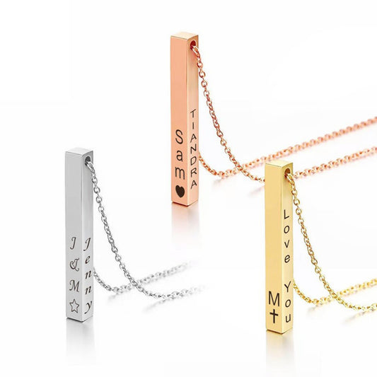 Custom Vertical Bar Necklace