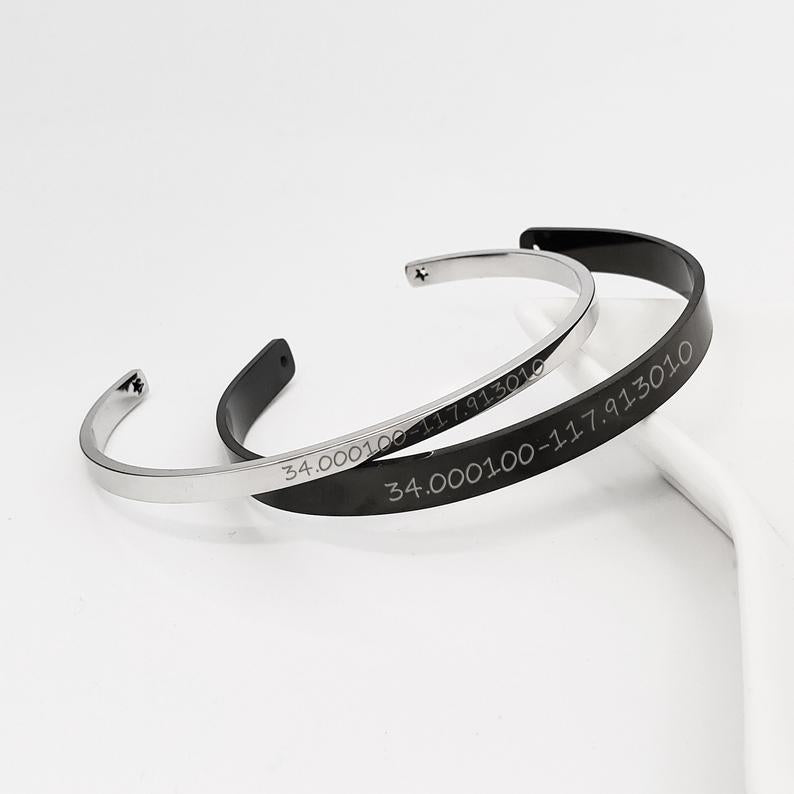 Couple's Matching Cuff Bangle Bracelet