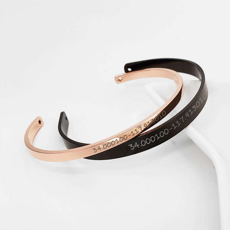 Couple's Matching Cuff Bangle Bracelet