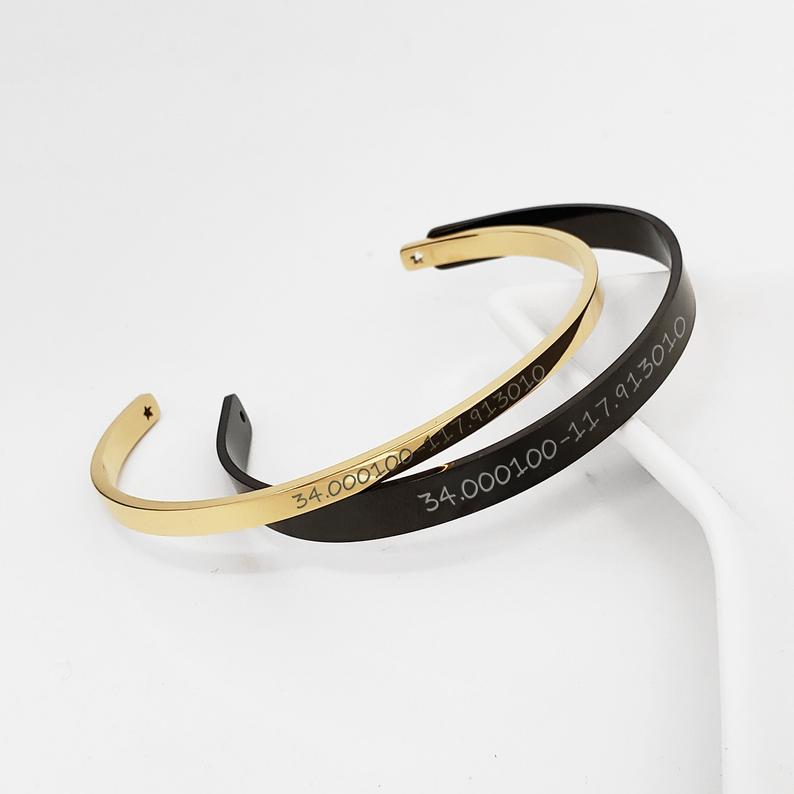 Couple's Matching Cuff Bangle Bracelet
