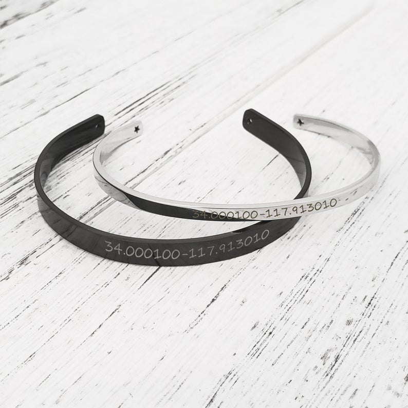 Couple's Matching Cuff Bangle Bracelet