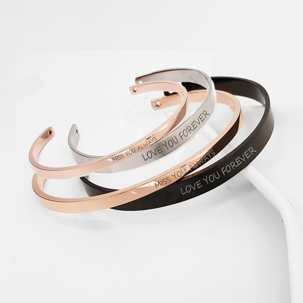 Custom Couples Cuff Bangle Bracelet