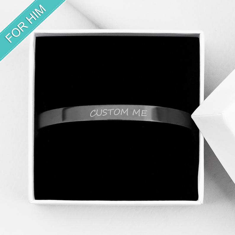 Buy Couple Bracelets Personalized Matching His and Hers Bracelet Gift for  Boyfriend Set of 2 Custom Engraved Initial Anniversary Date Lover Gift  Online in India - Etsy