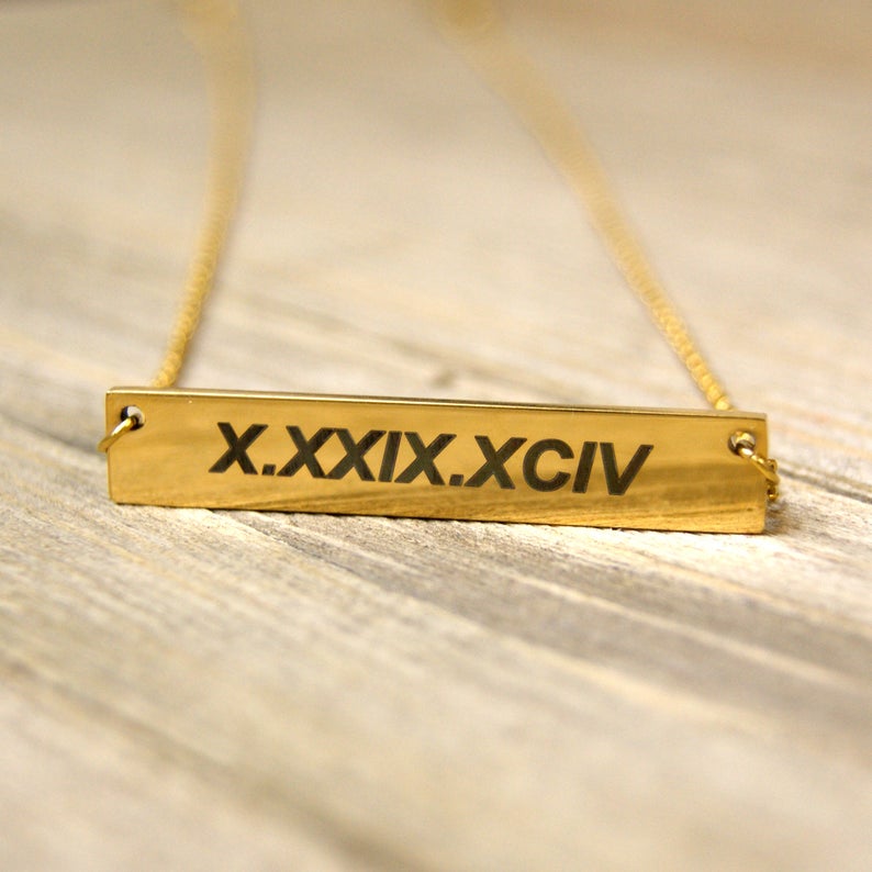 Custom Text Bar Stainless Steel Necklace