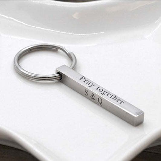 Custom 4-Sided Bar Key Chain