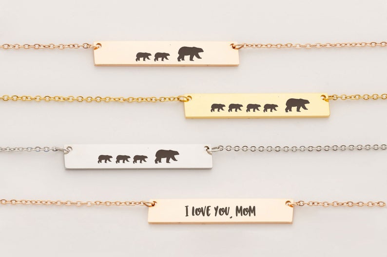 Mama Bear Bar Necklace