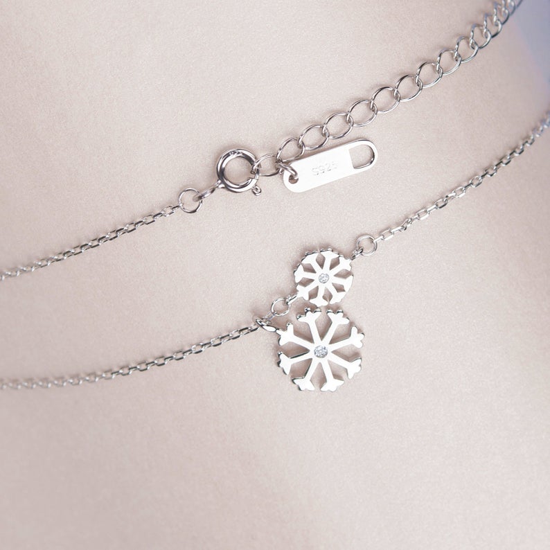 "Brave and Faith" Card and Snowflake Necklace