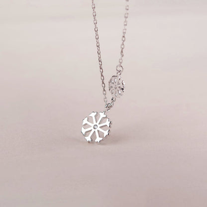 "Brave and Faith" Card and Sterling Silver Snowflake Necklace