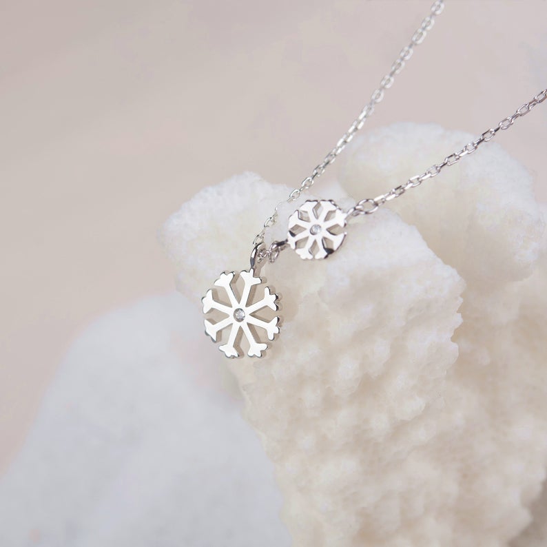 "Brave and Faith" Card and Snowflake Necklace
