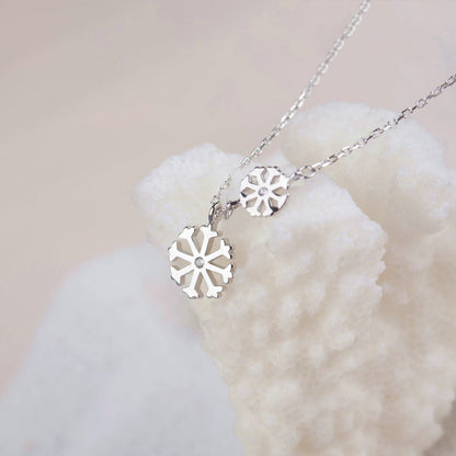 "Brave and Faith" Card and Sterling Silver Snowflake Necklace