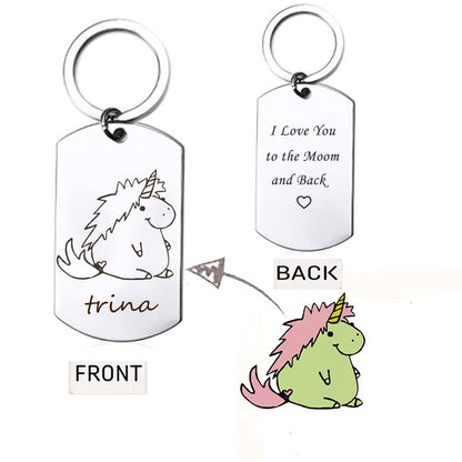 Custom Kids Drawing Engraved Key Chain