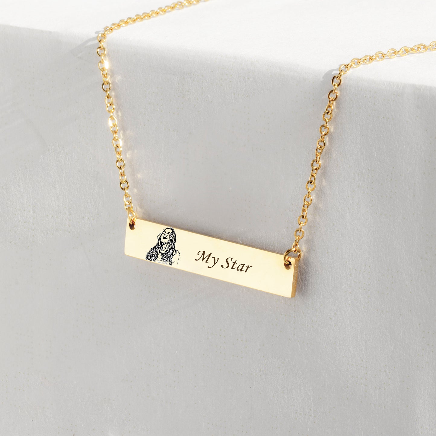 Photo Portrait Bar Necklace