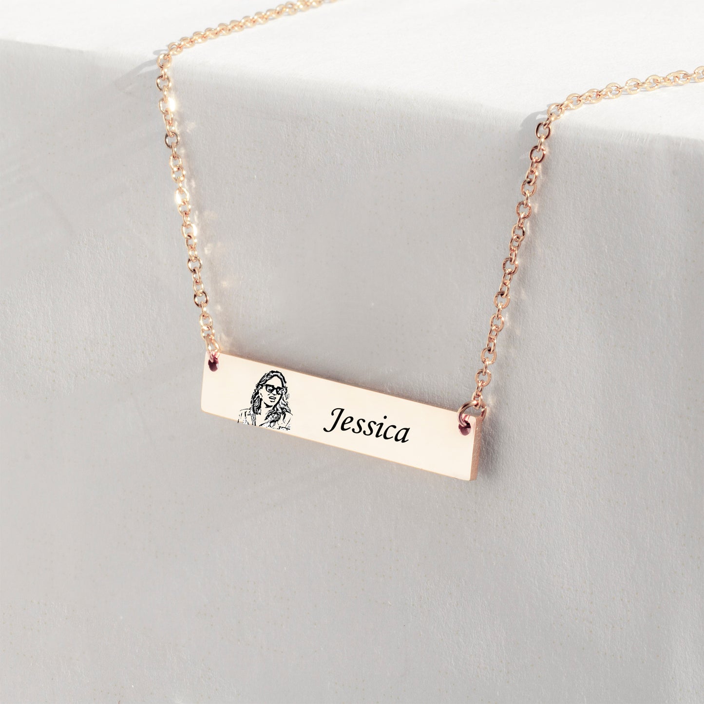 Photo Portrait Bar Necklace