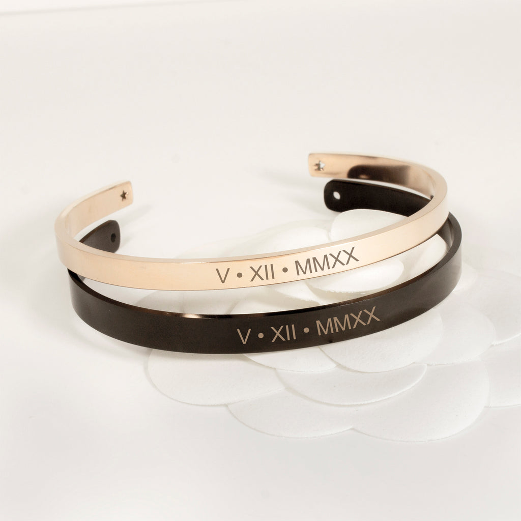 Custom Couples Cuff Bangle Bracelet