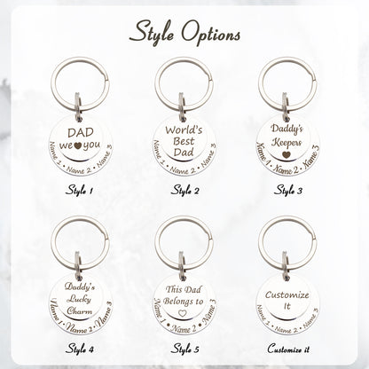 Custom Father's Day Messages Key Chain