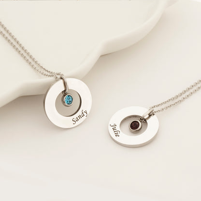 Custom Washer and Birthstone Necklace