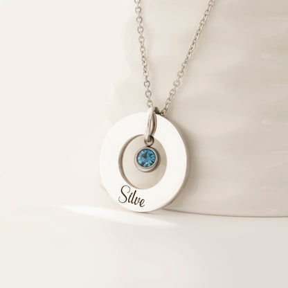 Custom Washer and Birthstone Necklace